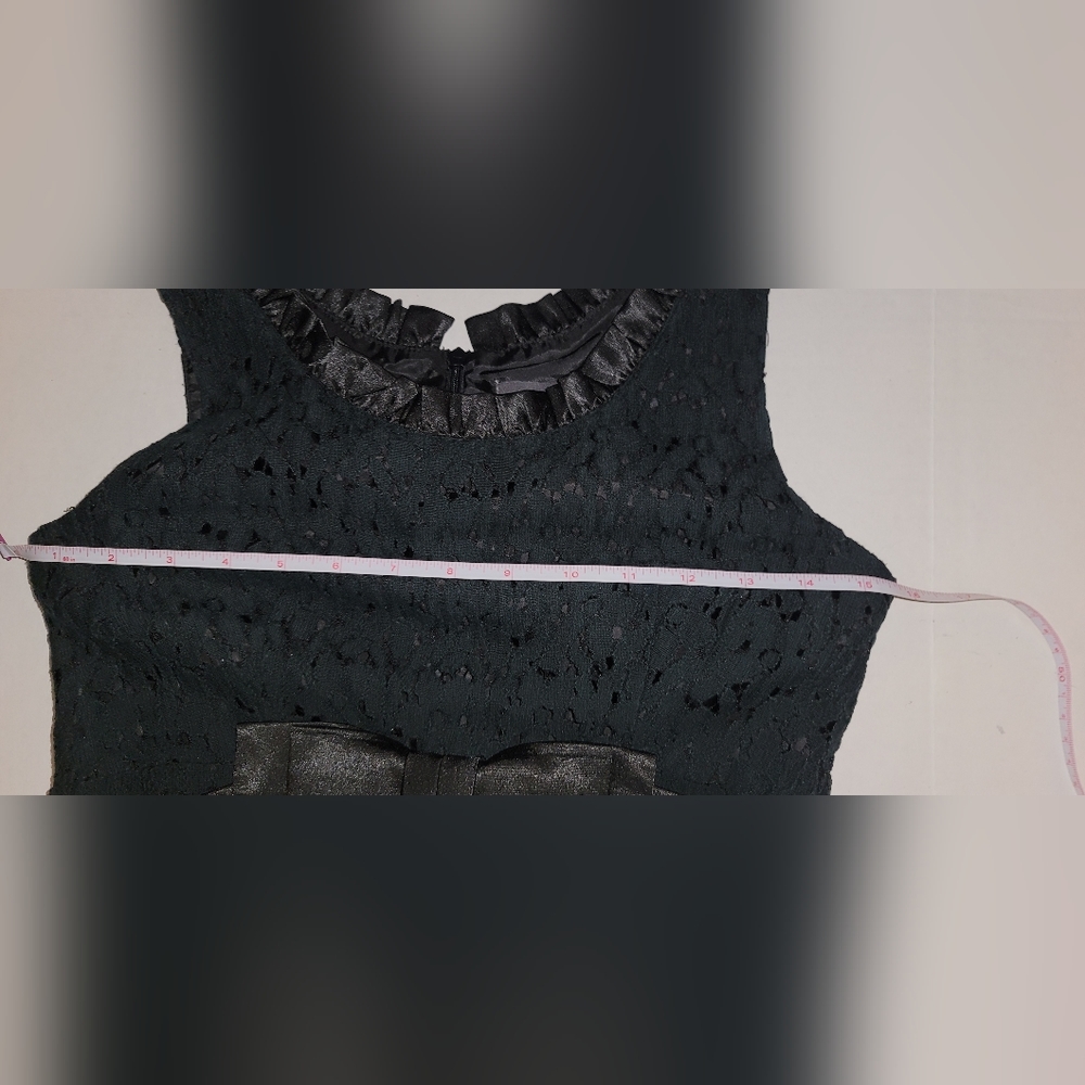Twenty one Little Black lace dress ribbon waist  sleeveless, zippered, lined - Picture 10 of 13